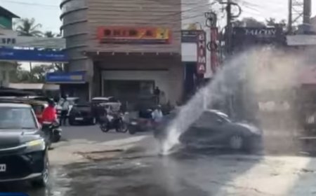 തൊടുപുഴ നഗരത്തിൽ ജല വിതരണ പൈപ്പ് പൊട്ടി