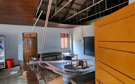 ശക്തമായ കാറ്റില്‍ സ്കൂളിന്റെ സീലിങ് തകര്‍ന്നു വീണു ; ദുരന്തം ഒഴിവായത് തലനാരിഴയ്ക്ക്