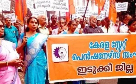 പെൻഷനേഴ്സ് സംഘ് ജില്ലാ കമ്മിറ്റിയുടെ ആഭിമുഖ്യത്തില്‍ സിവില്‍ സ്റ്റേഷനിലേക്ക് മാർച്ചും ധർണ്ണയും