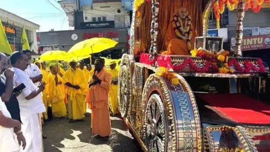 കിഴക്കൻ മേഖലാ ശിവഗിരി തീർഥാടന പദയാത്രയ്ക്ക് കട്ടപ്പനയില്‍ സ്വീകരണം നല്‍കി