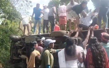 മുരുക്കടിയിൽ ടെമ്പോ ട്രാവലർ മറിഞ്ഞു