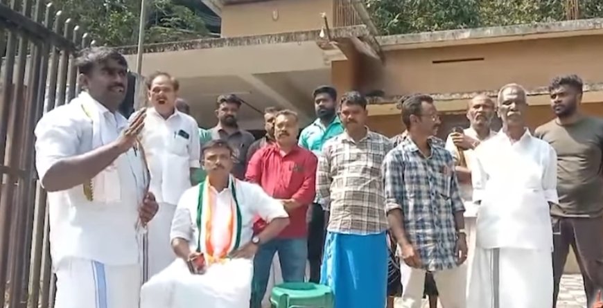 പീരുമേട് ആർആർടി ഓഫീസിന് മുന്നിൽ ജനപ്രതിനിധികളുടെ നേതൃത്വത്തിൽ  കുത്തിയിരിപ്പ് സമരം