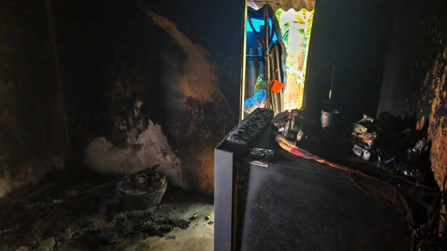 ആറാം മൈൽ കുങ്കിരിപെട്ടിയിൽ വീടിന് തീപിടിച്ചു