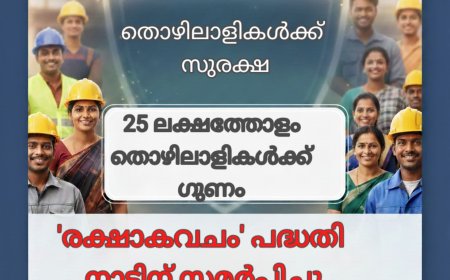 തൊഴിലാളികൾക്ക് സുരക്ഷ; ‘രക്ഷാകവചം’ ഇൻഷുറൻസ് പദ്ധതി നാടിന് സമർപ്പിച്ചു