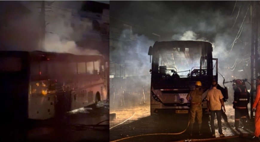 മുണ്ടക്കയത്ത് ടൂറിസ്റ്റ് ബസിന് തീപിടിച്ചു; ആളപായമില്ല