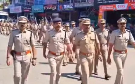 കട്ടപ്പനയിൽ പോലീസ് – കേന്ദ്രസേന സംയുക്ത റൂട്ട് മാർച്ച്
