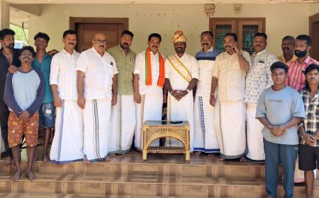 എൻ.ഡി.എ സ്ഥാനാർഥി പ്രതീഷ് പ്രഭ കോവിൽമല രാജാവിനെ സന്ദർശിച്ചു