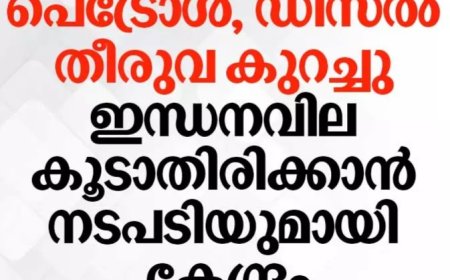 ഇന്ധന വില വർധന ഒഴിവാക്കാൻ കേന്ദ്ര നീക്കം; തീരുവയിൽ വൻ കുറവ്