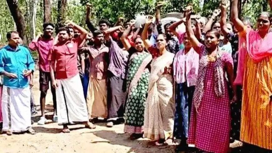 മേമാരി ആദിവാസി ഗ്രാമ റോഡ് നിർമാണം മുടങ്ങി; പ്രതിഷേധം ശക്തം