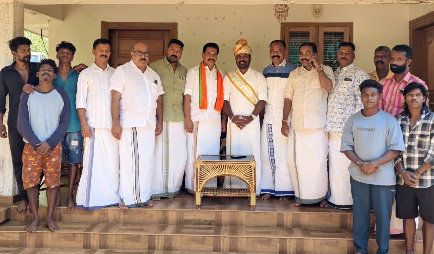 എൻ.ഡി.എ സ്ഥാനാർഥി പ്രതീഷ് പ്രഭ കോവിൽമല രാജാവിനെ സന്ദർശിച്ചു