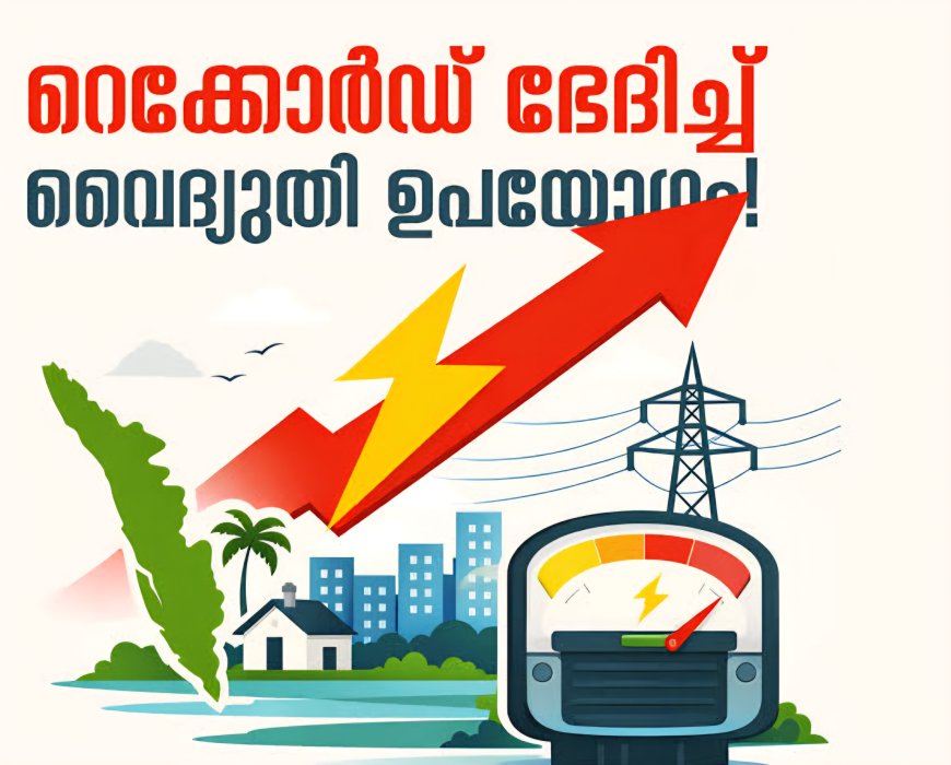 സംസ്ഥാനത്ത് വൈദ്യുതി ഉപയോഗം കുതിച്ചുയർന്നു; പീക്ക് ലോഡിൽ സർവകാല റെക്കോർഡ്