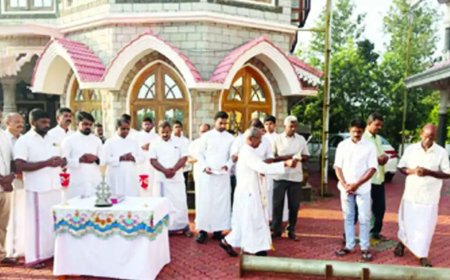 രാജകുമാരി ദൈവമാതാ പള്ളിയിൽ കൃപാഭിഷേകം ബൈബിൾ കൺവെൻഷൻ; പന്തൽ കാൽനാട്ടുകർമ്മം നടത്തി