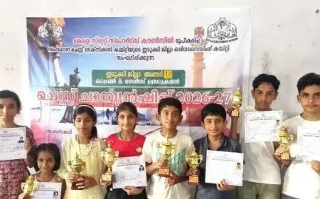 അണ്ടർ-13 ജില്ലാ ചെസ്സ് സെലക്ഷൻ: ജോഹാനും സിയയും ചാമ്പ്യന്മാർ