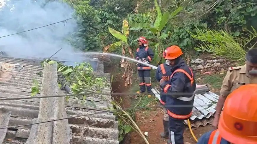 മുളകരമേട്ടിൽ വീടിന് തീ പിടിച്ചു; കിടപ്പുമുറി പൂർണമായി കത്തി നശിച്ചു