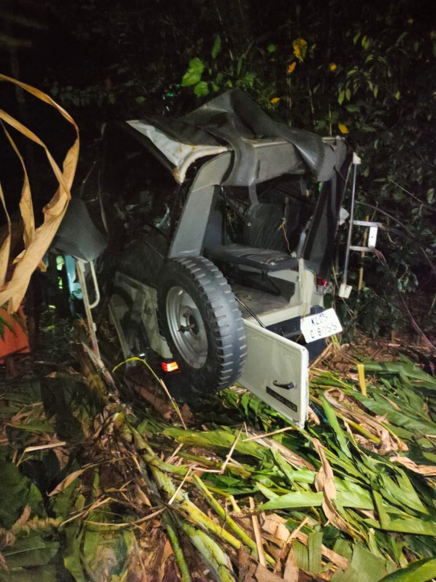 ജീപ്പ് നിയന്ത്രണം വിട്ട് മറിഞ്ഞു :  ഒരാൾക്ക് ദാരുണാന്ത്യം