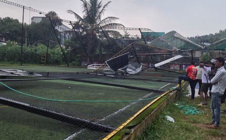ശക്തമായ മഴ : കട്ടപ്പനയിൽ ATS ടർഫ് തകർന്നു