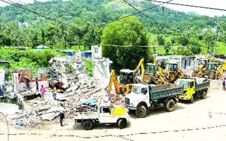 പൂപ്പാറയിൽ പൊളിച്ച കെട്ടിടങ്ങളുടെ അവശിഷ്ടങ്ങൾ നീക്കം ചെയ്യുന്നത് തുടരുന്നു