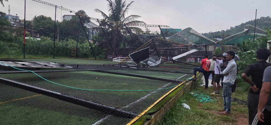 ശക്തമായ മഴ : കട്ടപ്പനയിൽ ATS ടർഫ് തകർന്നു