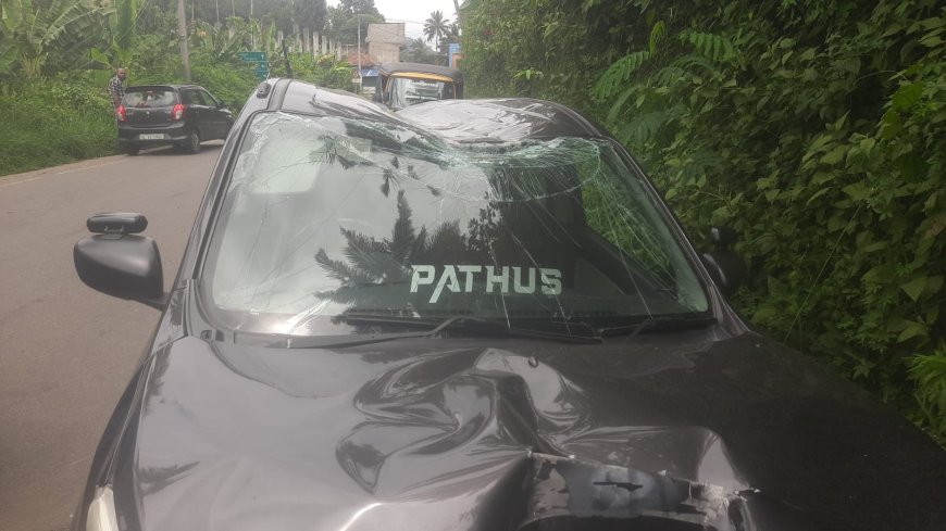 നിയന്ത്രണം വിട്ട കാർ പോസ്റ്റിലിടിച്ച് അപകടം