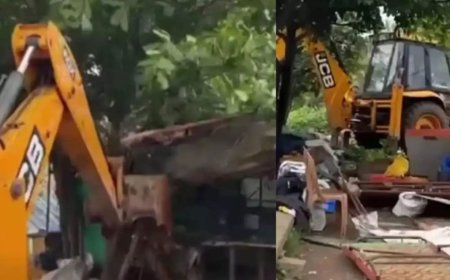 ലഹരി വിൽപ്പന നടത്തിയ കട ബുൾഡോസർ ഉപയോഗിച്ച് പൊളിച്ചു നീക്കി