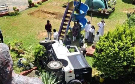 നിയന്ത്രണം വിട്ട ജീപ്പ്  മറിഞ്ഞു; മൂന്ന് പേർക്ക് പരിക്ക്