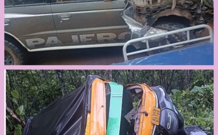പാമ്പാടി വെണ്ണിമല റോഡിൽ വാഹനാപകടം; ഓട്ടോ ഡ്രൈവർക്കും യാത്രക്കാർക്കും പരിക്ക്