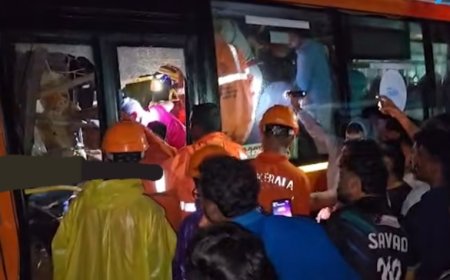 തൃശ്ശൂരിൽ ബസ് അപകടം ഒരു മരണം,ഏഴു പേർക്ക് പരിക്ക്
