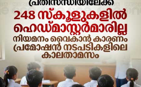 നാഥനില്ലാ കളരിയായി സര്‍ക്കാര്‍ വിദ്യാലയങ്ങള്‍; സംസ്ഥാനത്തെ 248 സ്കൂളുകളില്‍ ഹെഡ്മാസ്റ്റര്‍മാരില്ല.