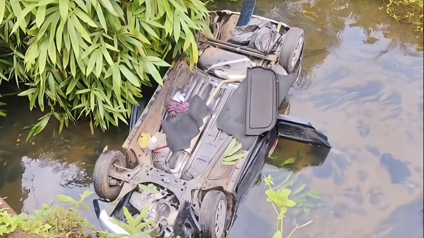 പഴയരിക്കണ്ടത്ത് കാർ പുഴയിലേക്ക് മറിഞ്ഞു; ഒരു കുടുംബത്തിലെ അഞ്ചുപേർക്ക് പരിക്ക്