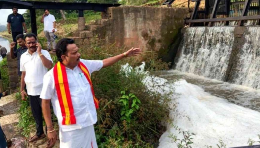തമിഴ്നാട്ടിലേക്ക് ഒഴുകുന്ന ജലത്തിൽ മാലിന്യം കലരുന്നുവെന്ന ആശങ്ക; സ്ഥലം സന്ദർശിച്ച് തമിഴ്നാട് സംഘം