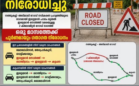 ഇരട്ടയാർ റോഡിൽ ഒരു മാസത്തേക്ക് ഗതാഗത നിരോധനം;  വാഹനങ്ങൾ വഴി തിരിച്ചു വിടും