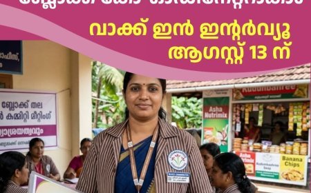 ദേവികുളം ബ്ലോക്കിൽ ബ്ലോക്ക് കോ-ഓഡിനേറ്റർ ഒഴിവ്; വാക്ക്-ഇൻ ഇന്റർവ്യൂ ഓഗസ്റ്റ് 13ന്
