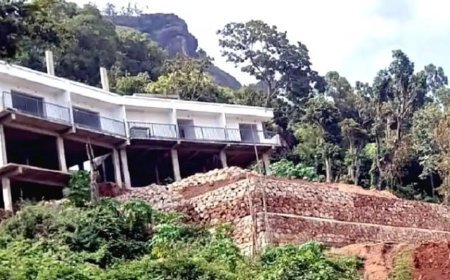ചിന്നക്കനാലിൽ നിർമാണത്തിലിരുന്ന ബഹുനില കെട്ടിടം ഇടിഞ്ഞുതാഴ്ന്നു