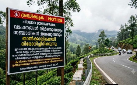 ചീയപ്പാറയിൽ അപകടസാധ്യത; വാഹനങ്ങൾ നിർത്തുന്നതിനും സഞ്ചാരികൾ ഇറങ്ങുന്നതിനും നിരോധനം
