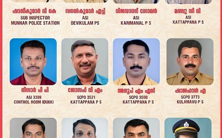 മുഖ്യമന്ത്രിയുടെ പൊലീസ് മെഡലിന് അർഹരായത് ജില്ലയിലെ 12 പൊലീസ് ഉദ്യോഗസ്ഥർ