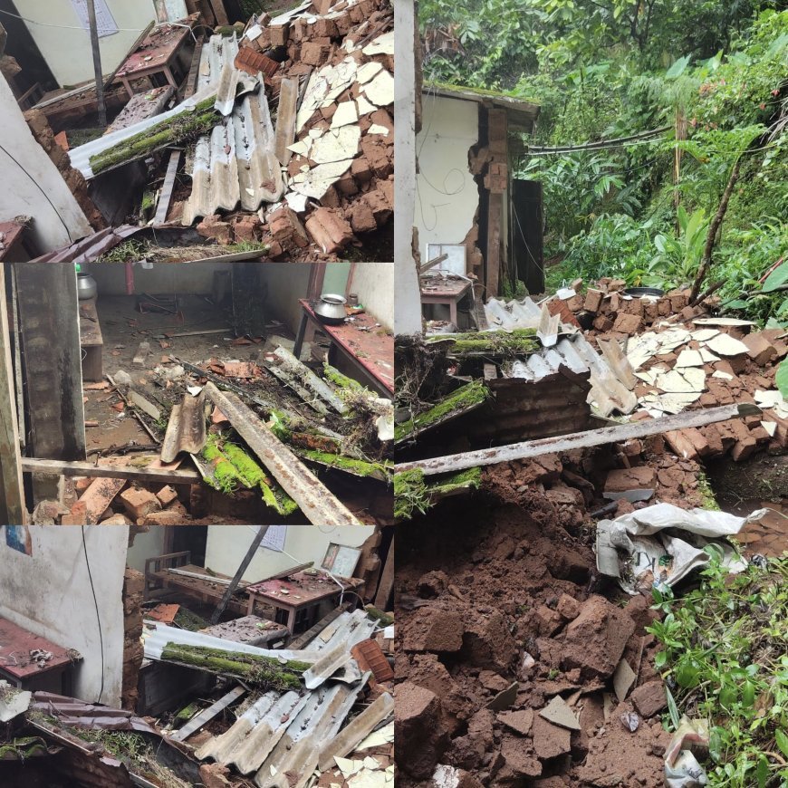 കാലവർഷക്കെടുതി: നെടുങ്കണ്ടത്ത് വീട് പൂർണമായി തകർന്നു; തലനാരിഴയ്ക്ക് രക്ഷപ്പെട്ട് വയോധികൻ