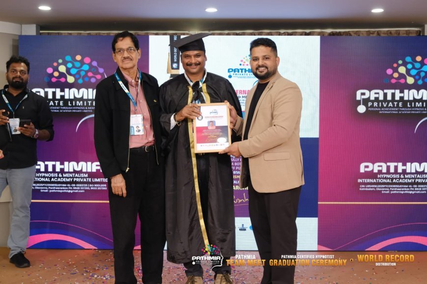 ഹിപ്നോട്ടിസം–മെന്റലിസം രംഗത്ത് ഇരട്ട വേൾഡ് റെക്കോർഡ് നേട്ടം; അജേഷ് വർഗീസിന് അന്തർദേശീയ അംഗീകാരം