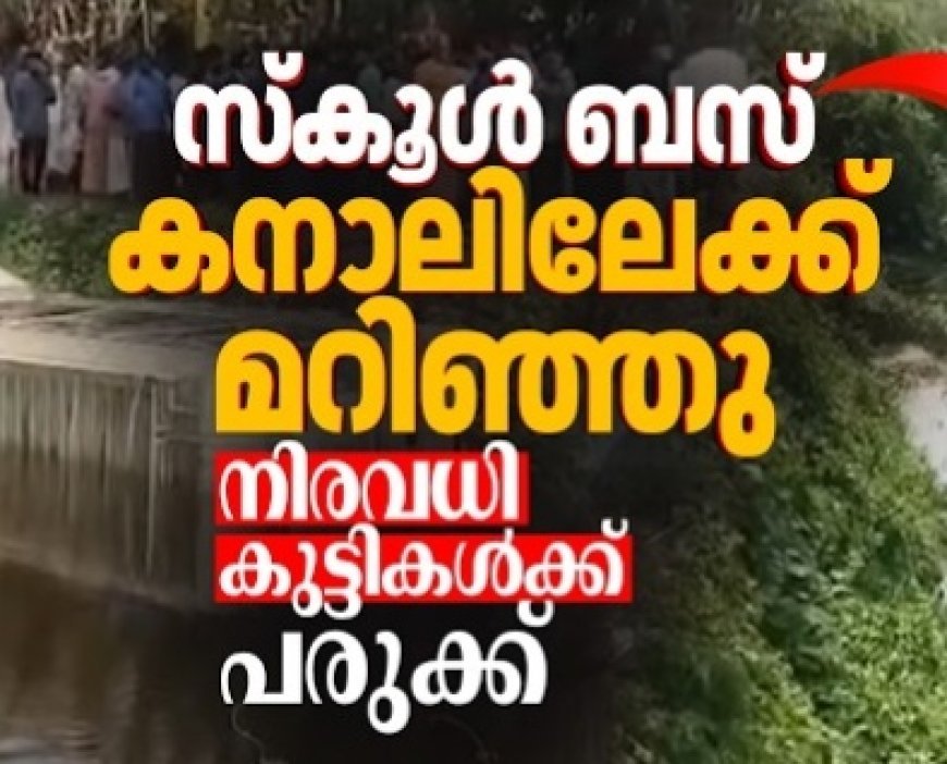 ചാലക്കുടിയിൽ സ്കൂൾ ബസ് കനാലിലേക്ക് മറിഞ്ഞു; 10 വിദ്യാർഥികൾക്ക് പരിക്ക്