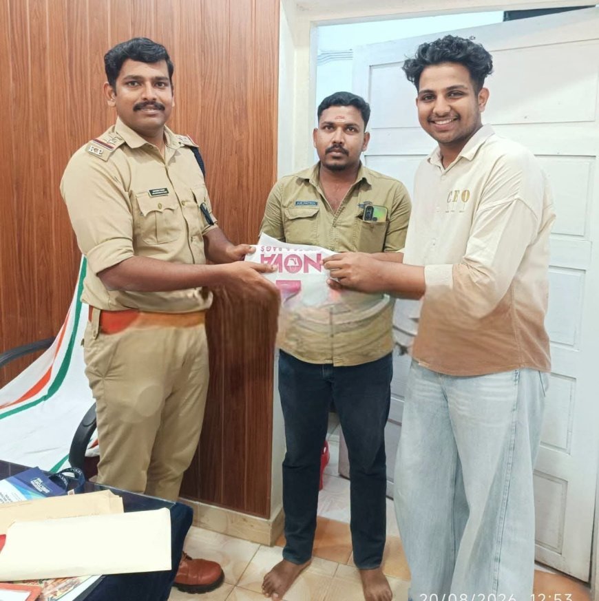 സ്വകാര്യ ബസ് ജീവനക്കാരുടെ സത്യസന്ധത; 37,000 രൂപയും ചെക്കും പോലീസിൽ ഏൽപ്പിച്ചു