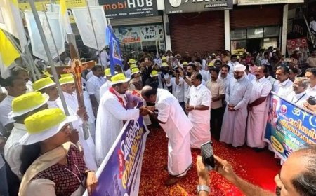 ഇടുക്കി രൂപതാ മരിയൻ തീർത്ഥാടകർക്ക് രാജാക്കാട്ടിൽ മതസൗഹാർദ്ദ കൂട്ടായ്മയുടെ സ്വീകരണം