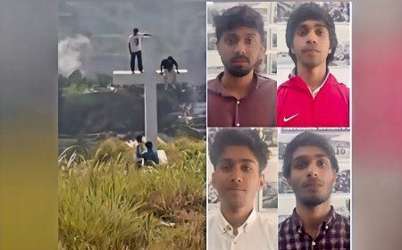പള്ളിവാസലിൽ കുരിശിന് മുകളിൽ കയറി ഫോട്ടോഷൂട്ട്; നാലുപേർ അറസ്റ്റിൽ