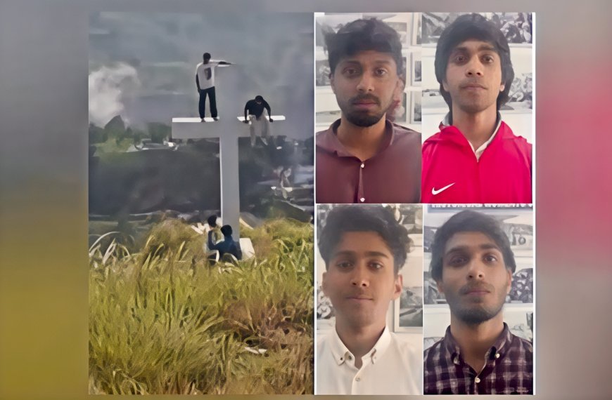 പള്ളിവാസലിൽ കുരിശിന് മുകളിൽ കയറി ഫോട്ടോഷൂട്ട്; നാലുപേർ അറസ്റ്റിൽ