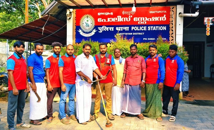 ഗാന്ധിജയന്തി: ഈരാറ്റുപേട്ട പോലീസ് സ്റ്റേഷൻ പരിസരം ശുചീകരിച്ചു