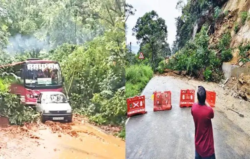 അടിമാലിയിൽ കനത്ത മഴയും കാറ്റും; കത്തിപ്പാറയിലും കല്ലാറിലും മണ്ണിടിച്ചിൽ